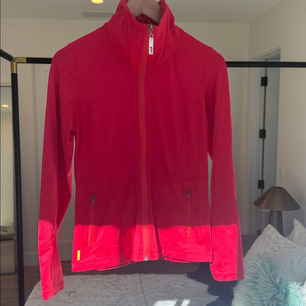 Lole Red Zip-Up Warm Up Jacket
